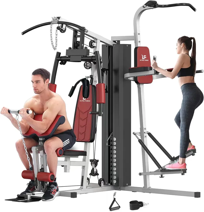 ULTRA FUEGO Multifunctional Home Gym Equipment Workout Station with Pulley System