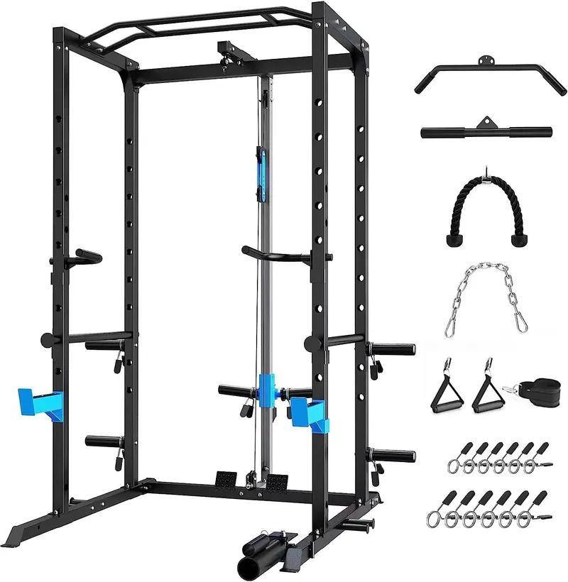 ULTRA FUEGO Power Cage, Multi-Functional Power Rack with J-Hooks